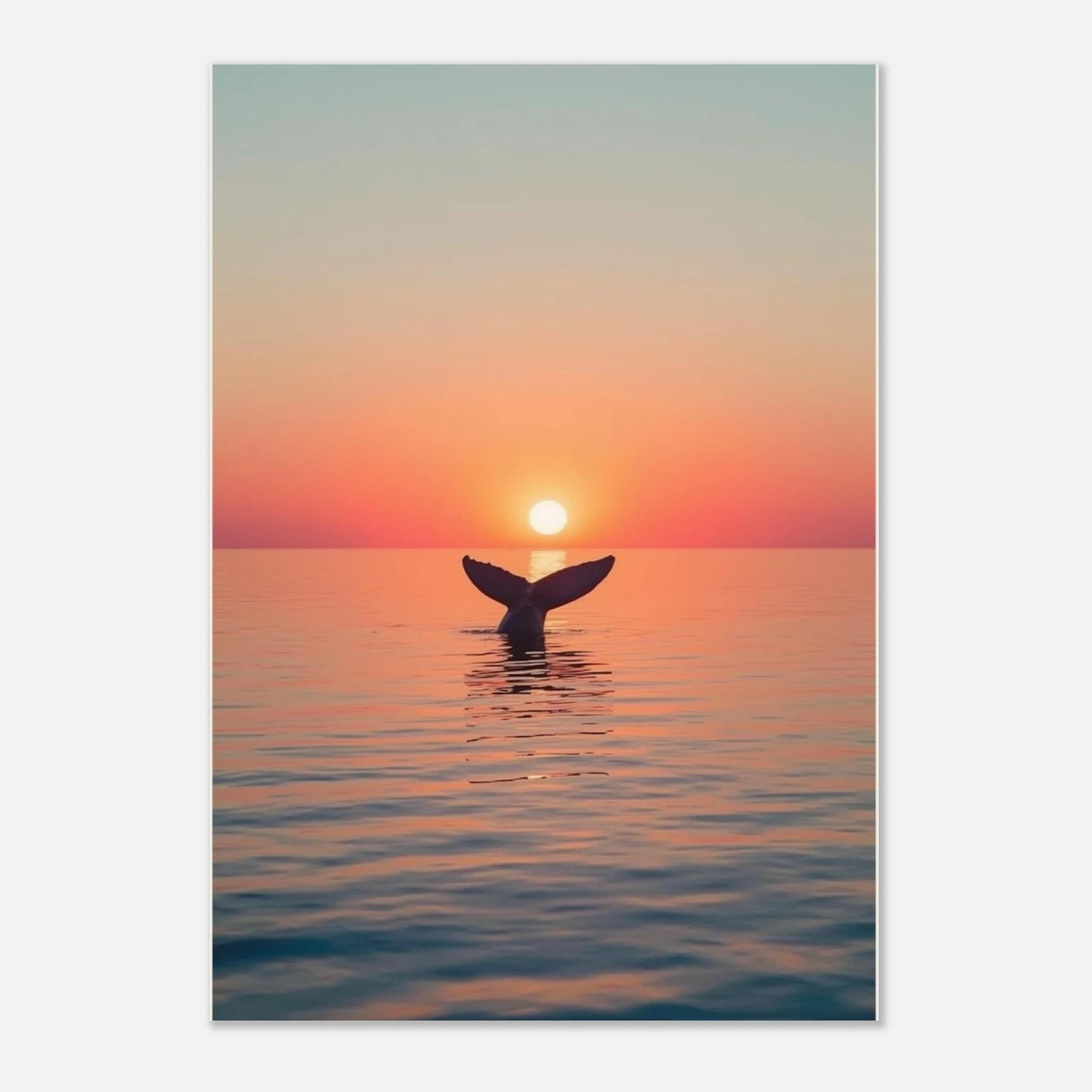 Majestätisk valstjärt i solnedgången, minimalistisk djurposter för vardagsrum