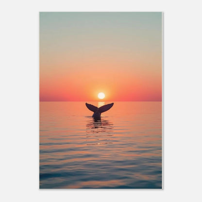 Majestätisk valstjärt i solnedgången, minimalistisk djurposter för vardagsrum