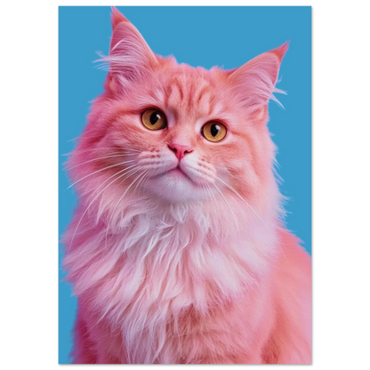 Lekfullt djurmotiv med en rosa katt för modern inredning