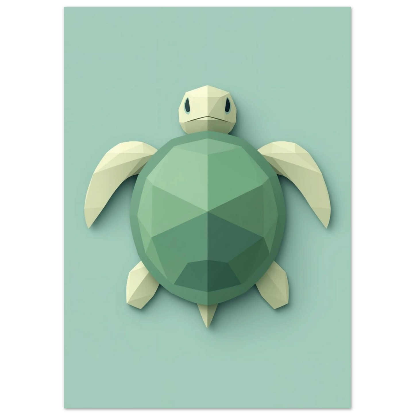 Modern djurposter med en geometrisk sköldpadda i minimalistisk design