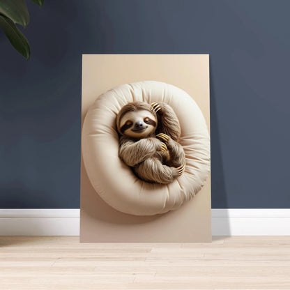 Baby-sengångare sover lugnt på mjuk kudde, fridfull stämning