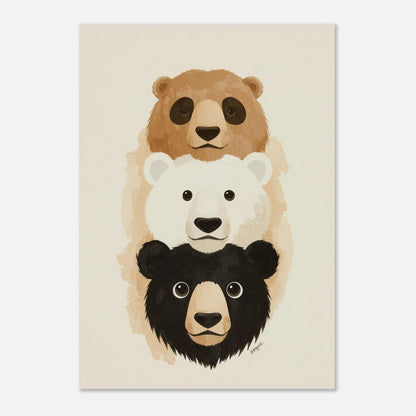 Minimalistisk björnillustration med textur och djup på en ljus neutral bakgrund