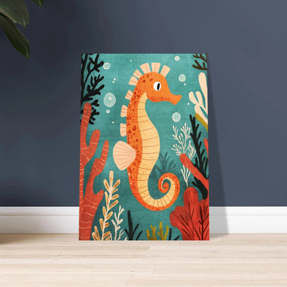 Lekfull delfin i stiliserad design hoppar över vågor.