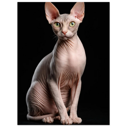 Sphynxkattens kropp och ansikte tydligt framHävd i belysningen – Fotorealistisk poster