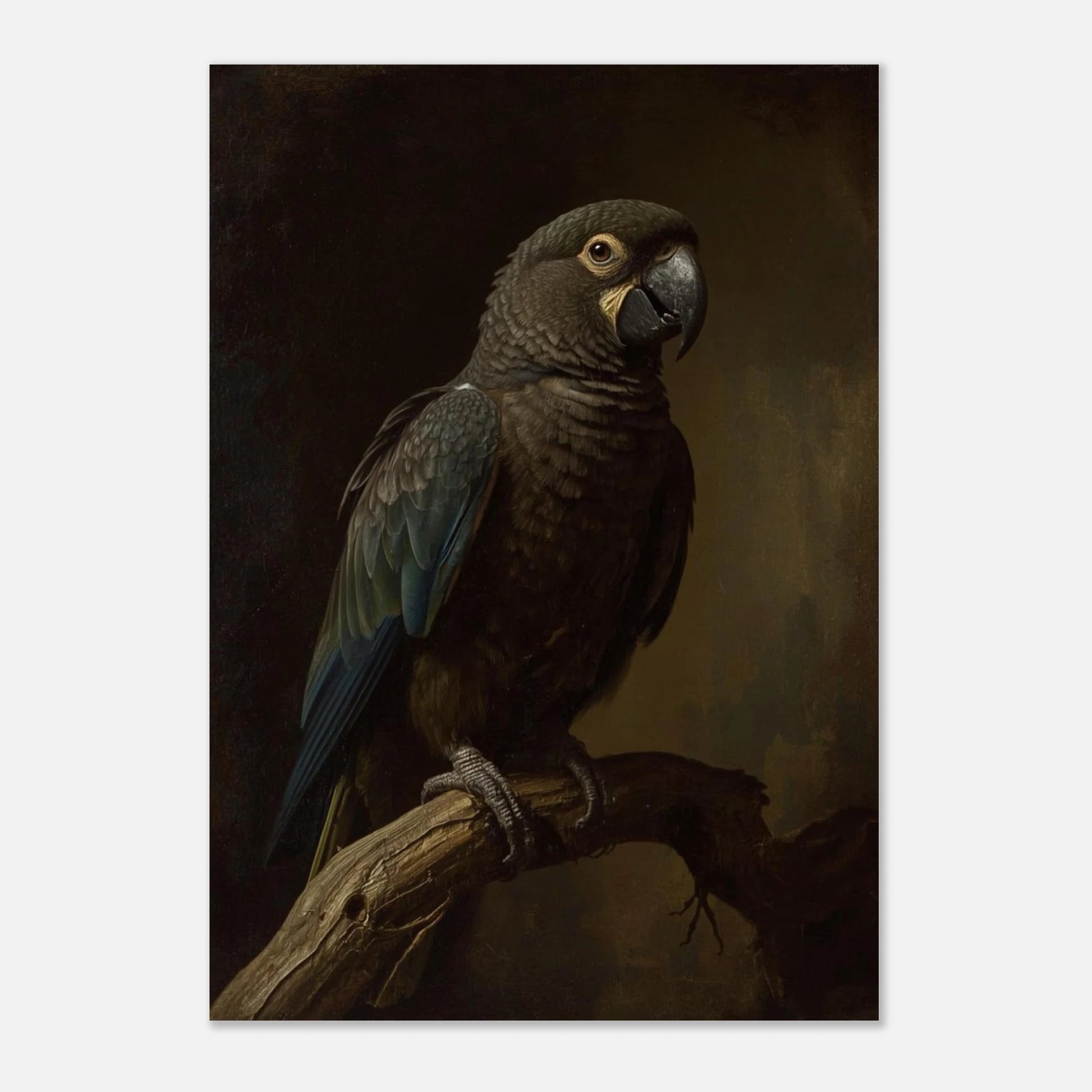 Konstnärligt print av en papegoja inspirerad av barockens mästare