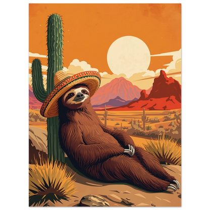 Illustration av sengångare som njuter av siesta i varmt ökenklimat