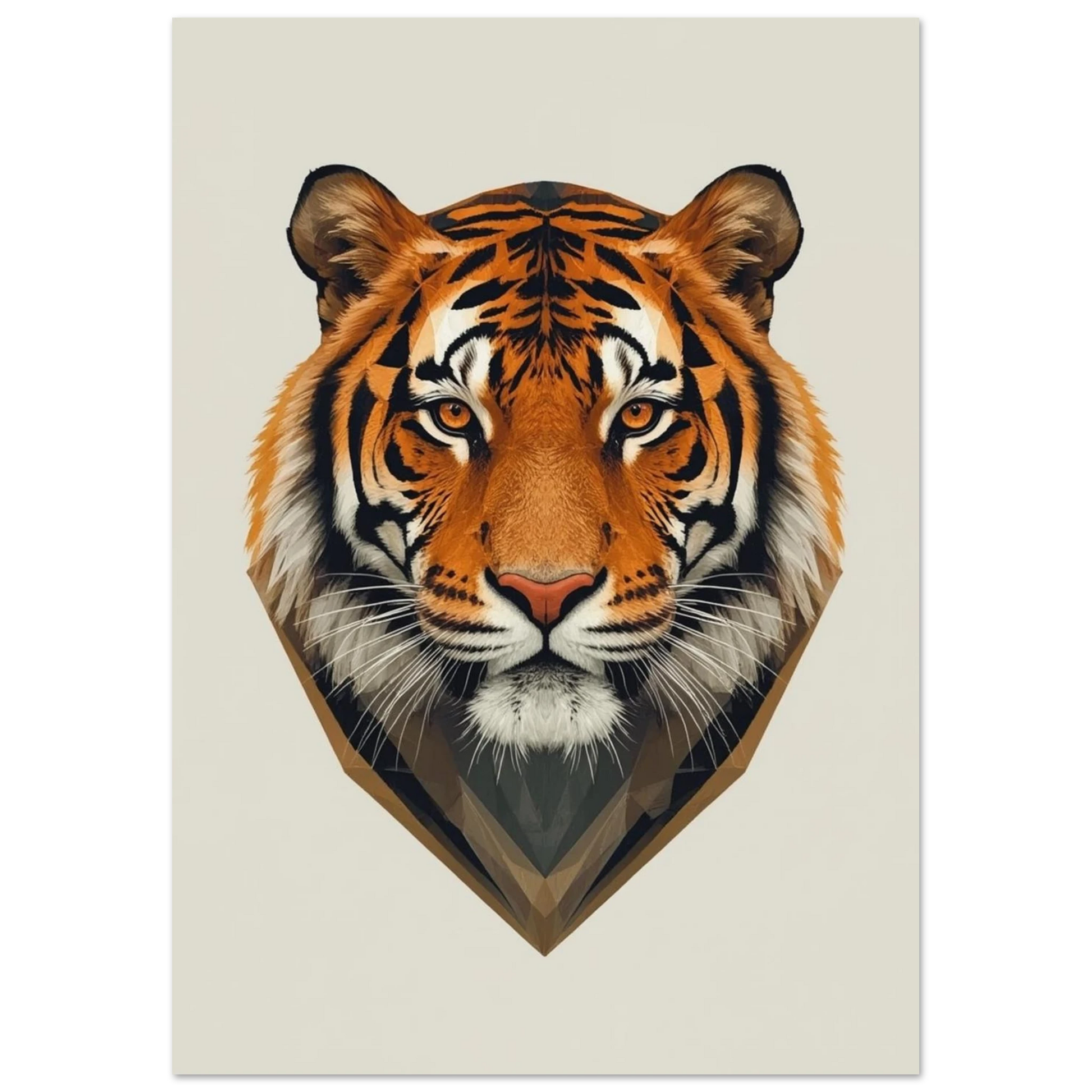 Modern illustration av en tiger med fokus på ansiktets mönstring