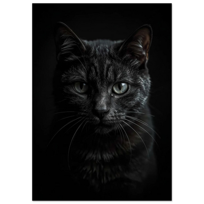 Närbild på kattansikte med ljusa ögon, konstnärlig svartvit känsla