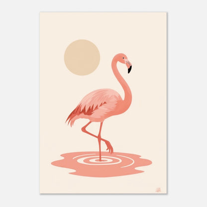 Harmonisk illustration av en flamingo i pastellfärger – dekorativ väggkonst