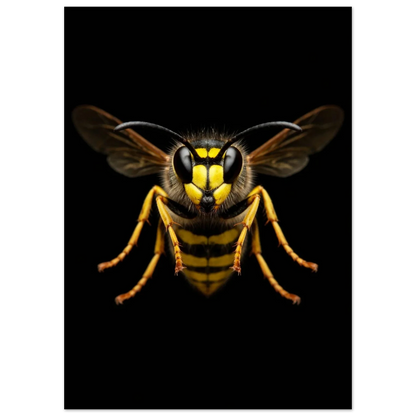 Geting med utbredda vingar och tydliga antenner på mörk bakgrund – Fotorealistisk poster