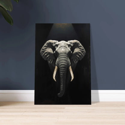 Majestätisk elefant i impasto-stil, kraftfull och stämningsfull konst.