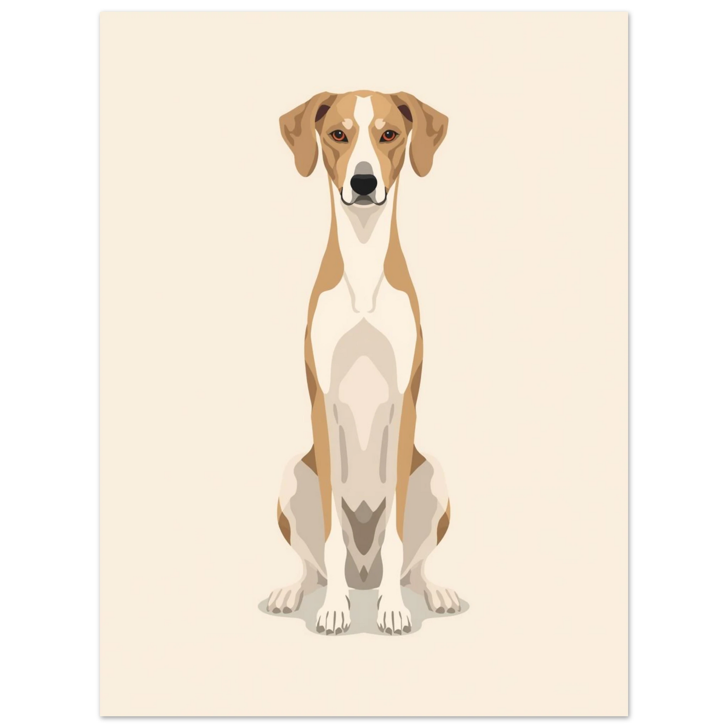 Grafiskt hundmotiv med fokus på djurets eleganta och stolta hållning