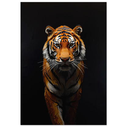 Smygande tiger i impastostil med intensiva orangea och svarta toner