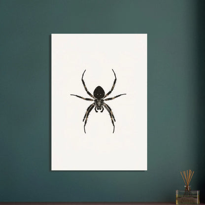 Detaljerad spindel i minimalistisk sumi-e stil, lugn och elegant.