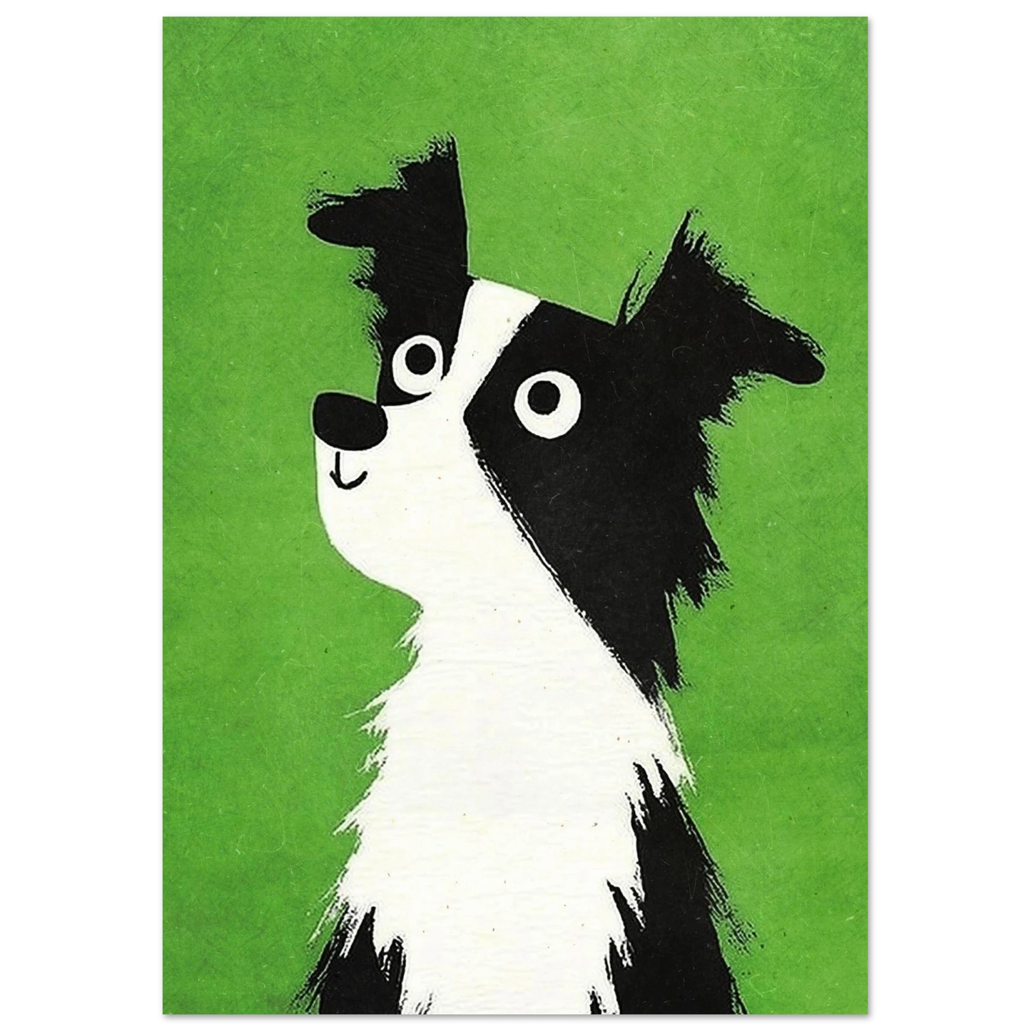 Konstnärligt hundmotiv av en border collie i modern grafisk stil