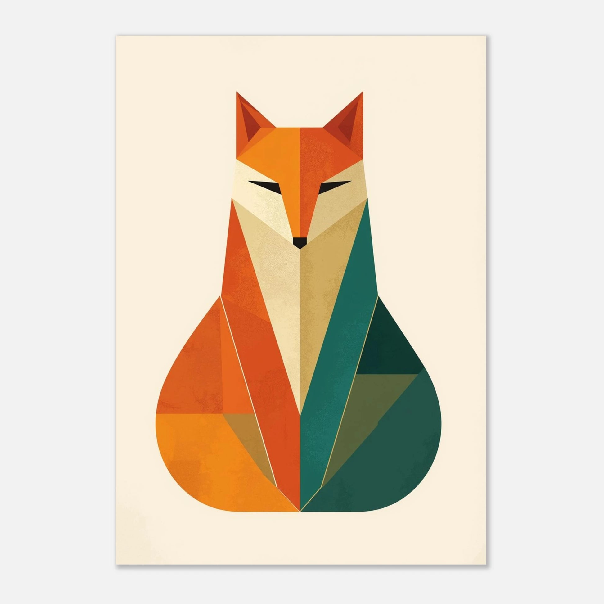 Abstrakt räv i modern grafisk stil – konstnärlig djurposter