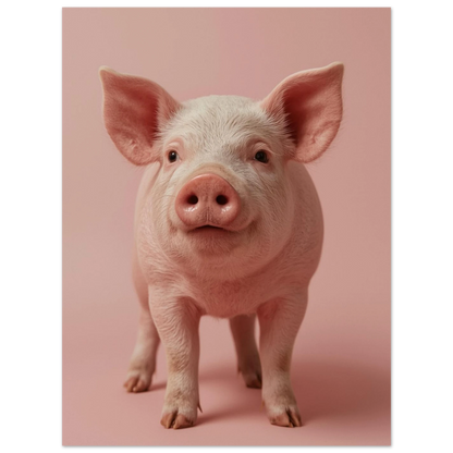 Söt kulting med stora öron på rosa bakgrund, detaljrik fotokonst