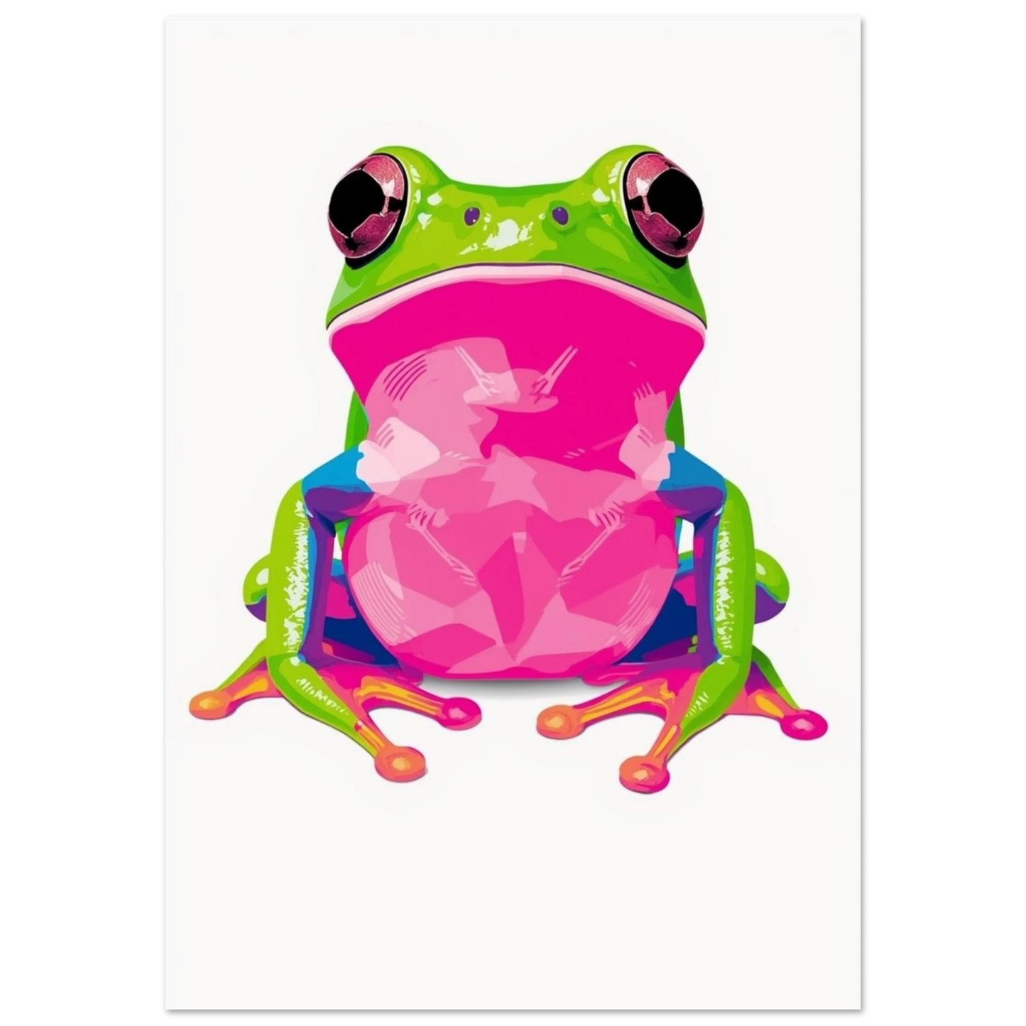 Färgglad groda i neonfärger och pop-art-stil – Tecknad poster