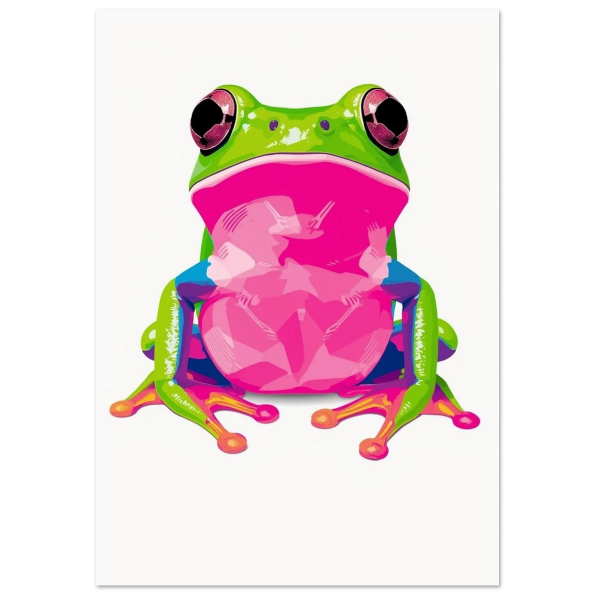 Färgglad groda i neonfärger och pop-art-stil – Tecknad poster