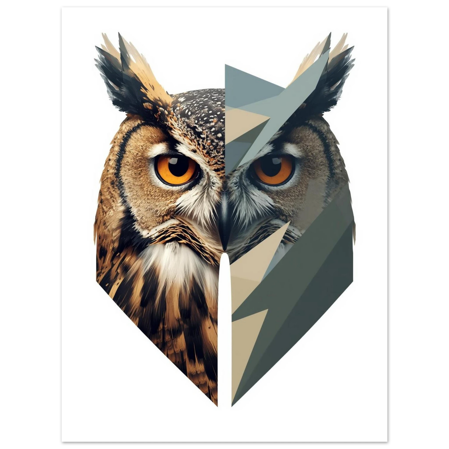 Minimalistisk illustration av en uv med moderna abstrakta inslag – Tecknad poster