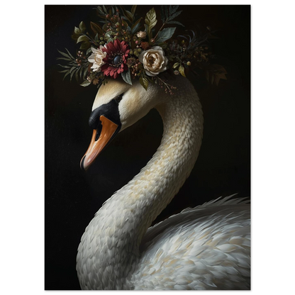 Svanporträtt i klassisk stil med vackra detaljer – Målad poster