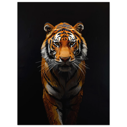 Majestätisk tiger i oljemålningsstil som utstrålar styrka och vild närvaro