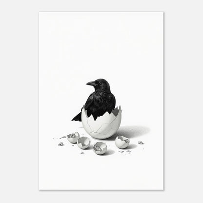 Symbolisk illustration av en korp som bryter sig ut ur sitt skal