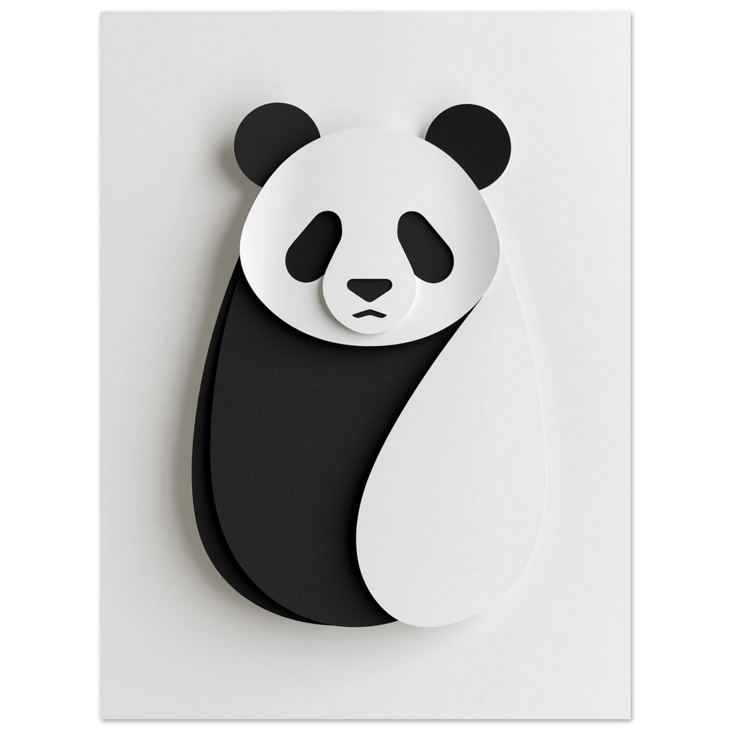 Grafiskt djurmotiv föreställande en lugn panda i minimalistisk design