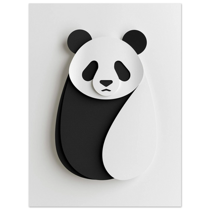 Grafiskt djurmotiv föreställande en lugn panda i minimalistisk design