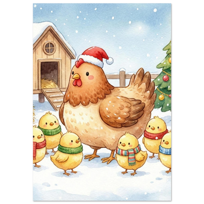 Poster - Vintermys med hönsfamiljen
