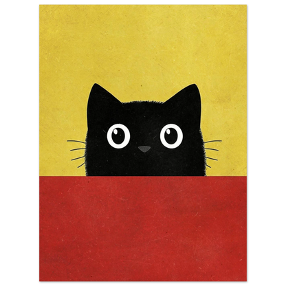 Lekfullt kattmotiv med fokus på ögonen, grafisk stil för barnrum
