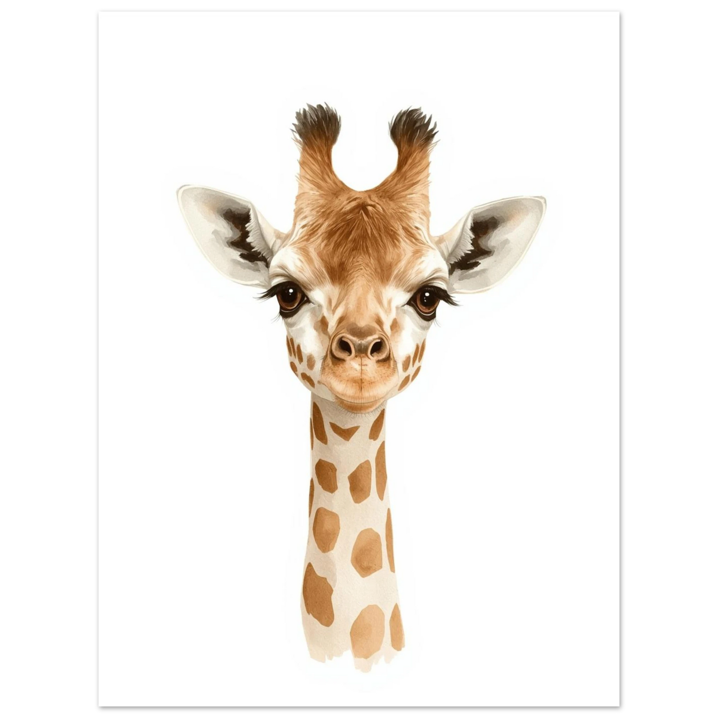 Giraffmotiv med mjuka penseldrag och varm färgsättning, väggkonst