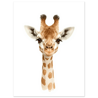 Giraffmotiv med mjuka penseldrag och varm färgsättning, väggkonst
