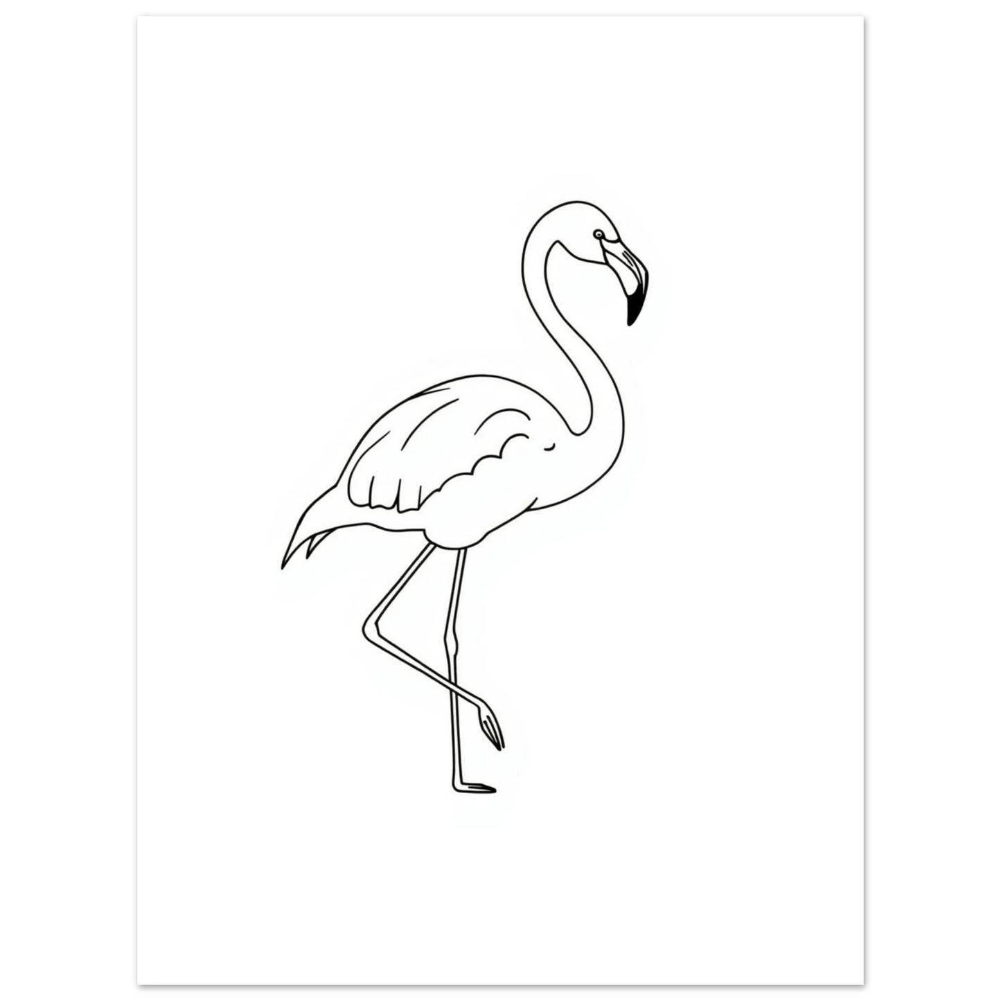 Elegant flamingomotiv i minimalistisk konststil för modern inredning, print