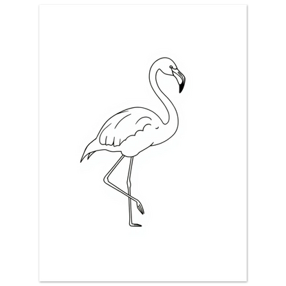 Elegant flamingomotiv i minimalistisk konststil för modern inredning, print