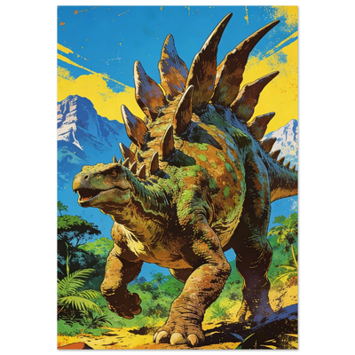 Poster - Retro Stegosaurus