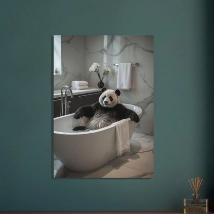 Panda i badkar, lugn och avkopplande stämning