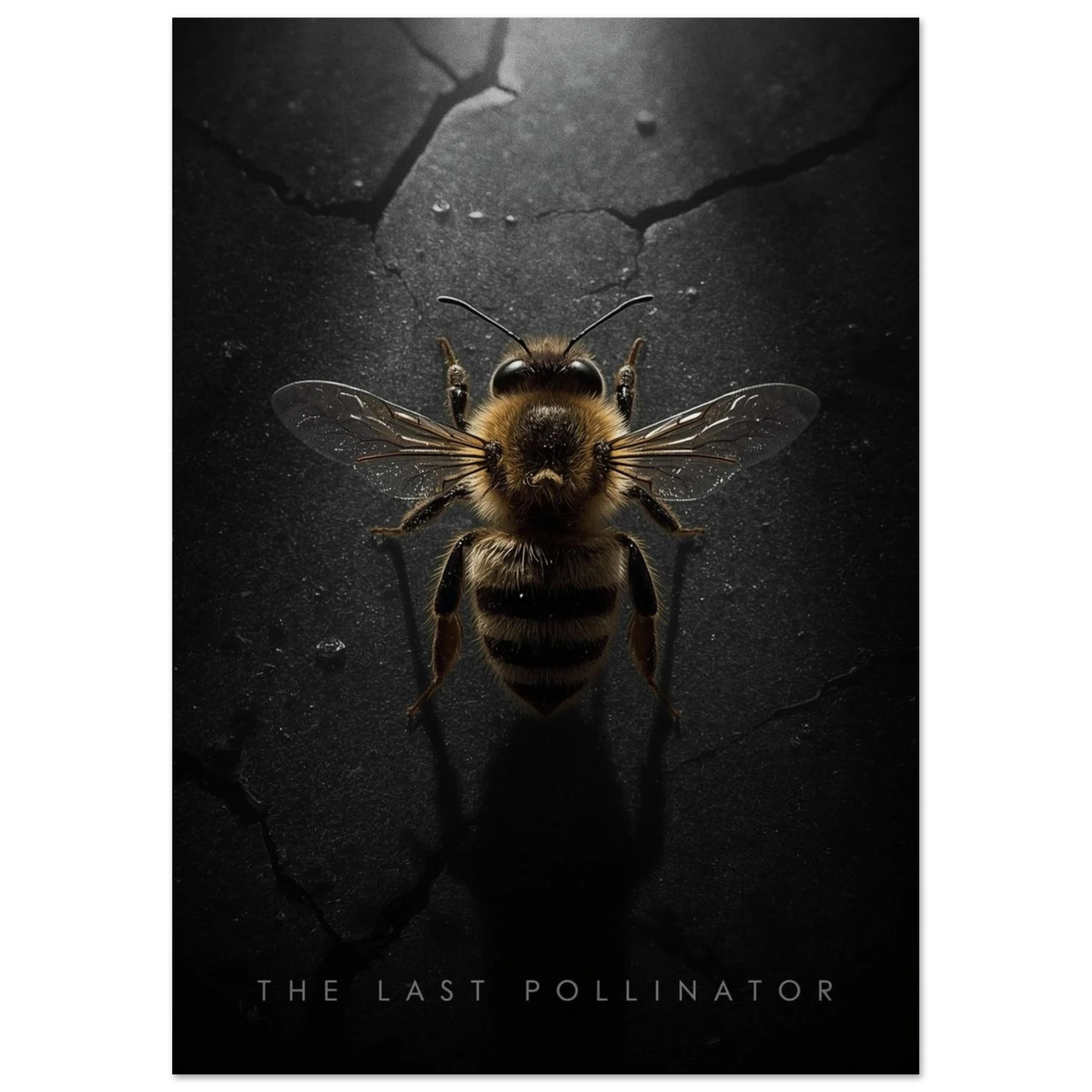 Detaljrik poster av en humla i motljus med texten Pollinator