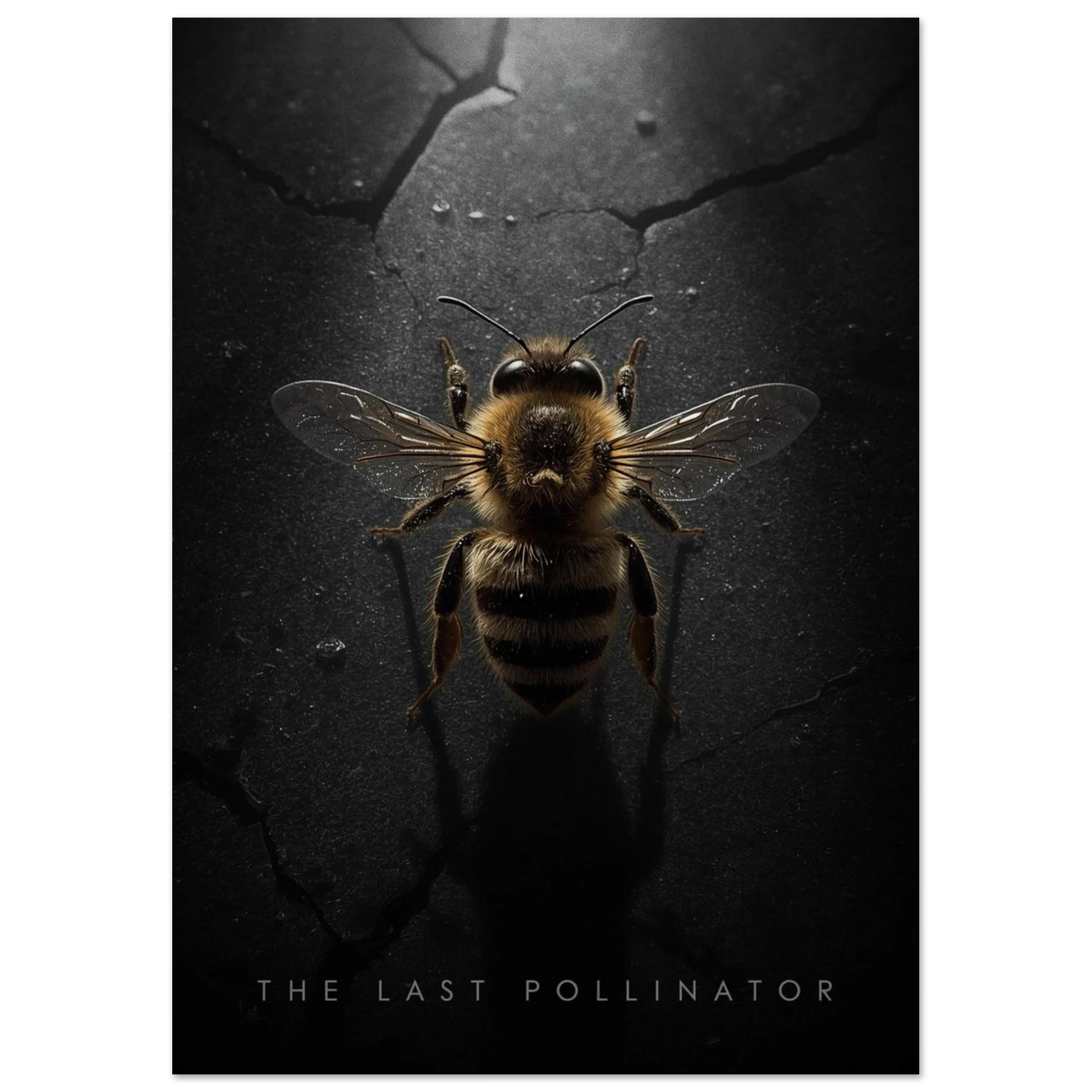 Detaljrik poster av en humla i motljus med texten Pollinator