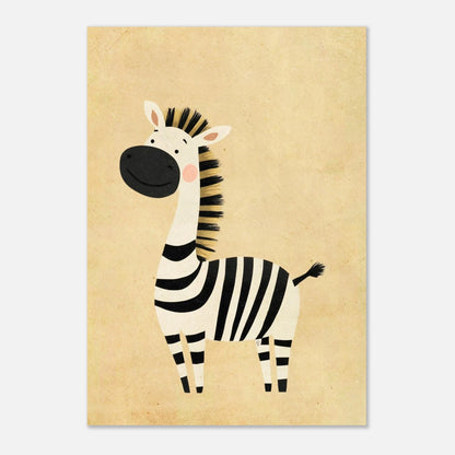 Grafiskt djurmotiv av en zebra monterad som stilren tavla