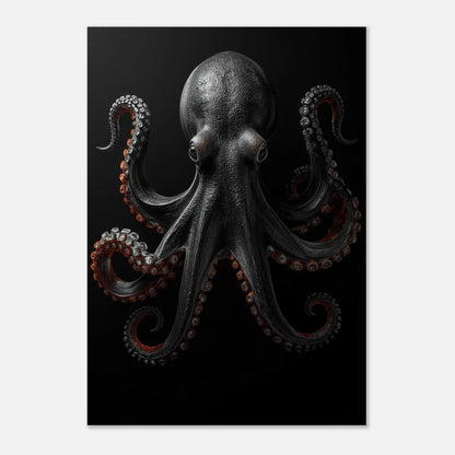Konstnärligt print av en bläckfisk med texturrik hud och sugkoppar