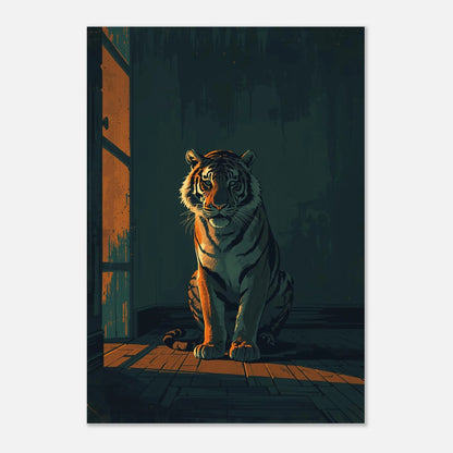 Grafisk poster föreställande en tiger i motljus med djupa skuggor