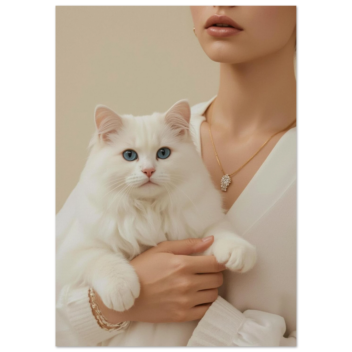 Sibirisk katt eller Ragdoll i ljus miljö – harmoniskt djurmotiv