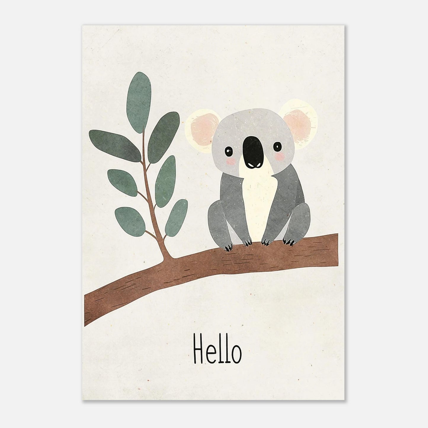 Harmoniskt djurmotiv med koala och text för lekfull väggkonst