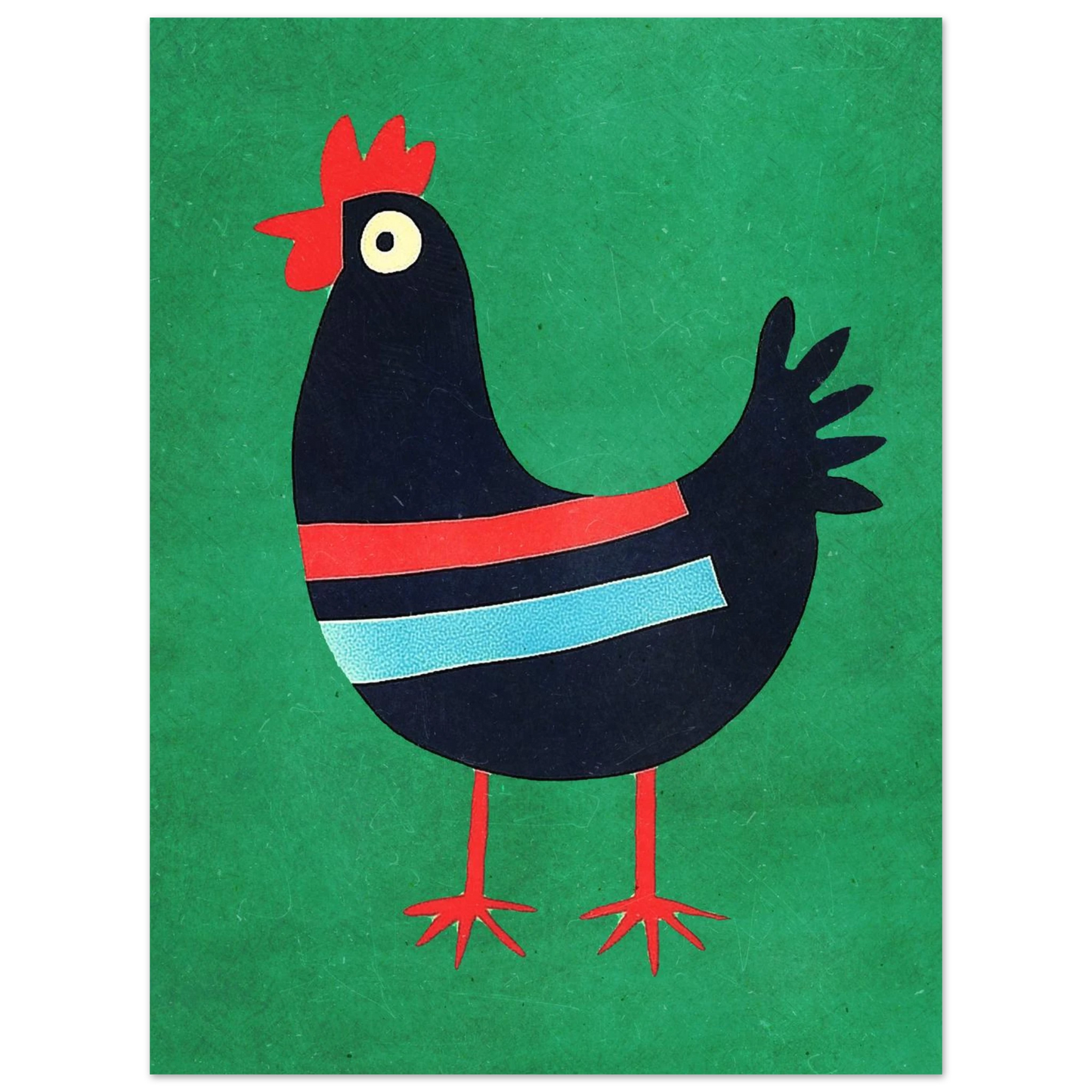Minimalistisk tupposter i retrostil med texturerad grön bakgrund