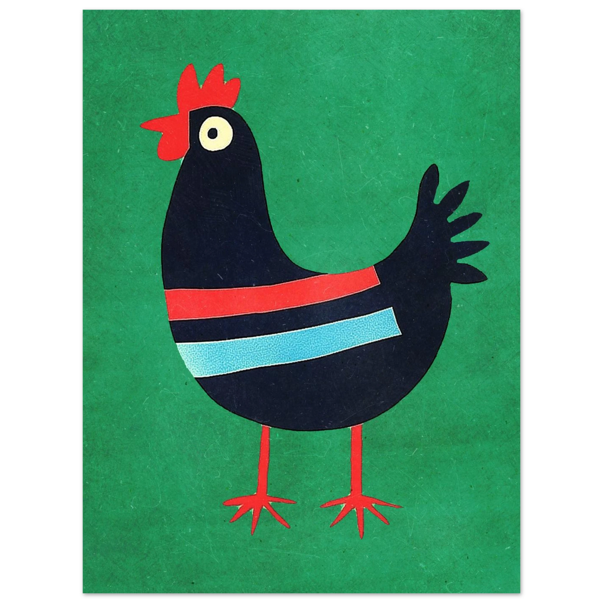 Minimalistisk tupposter i retrostil med texturerad grön bakgrund