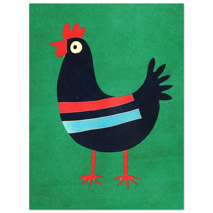 Minimalistisk tupposter i retrostil med texturerad grön bakgrund
