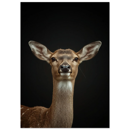 Detaljrik bild av en hjort med mjuk päls, stilren naturposter