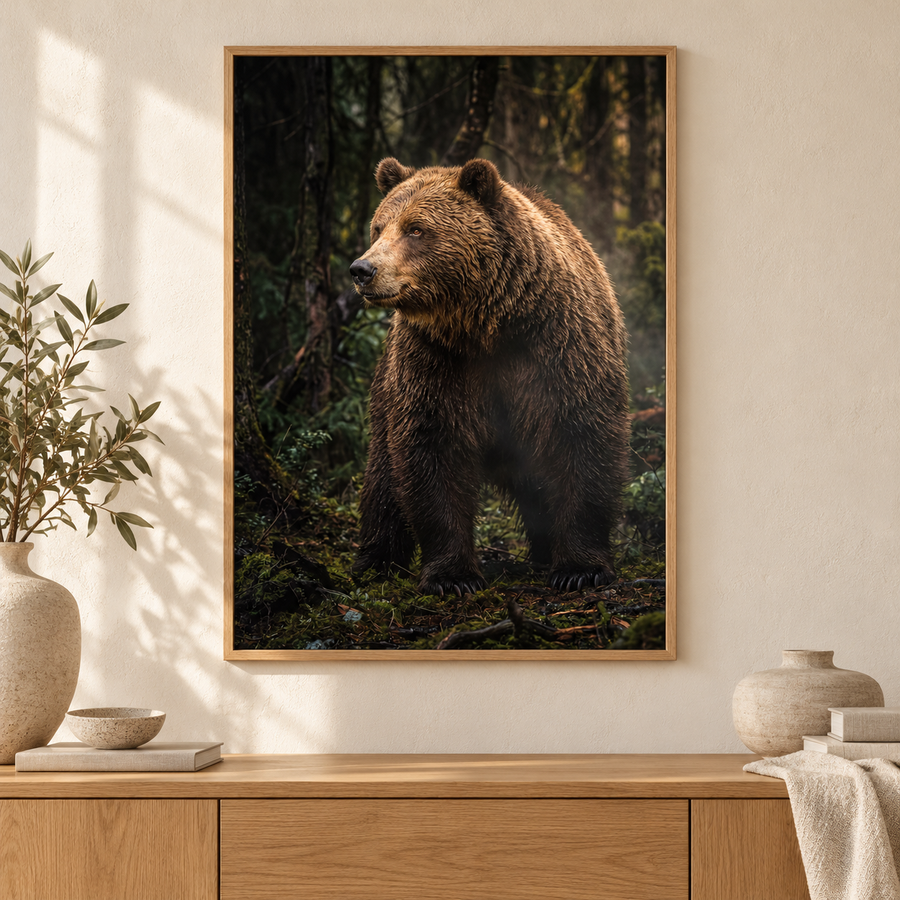 Björntavlor – posters med björn i hemmiljö