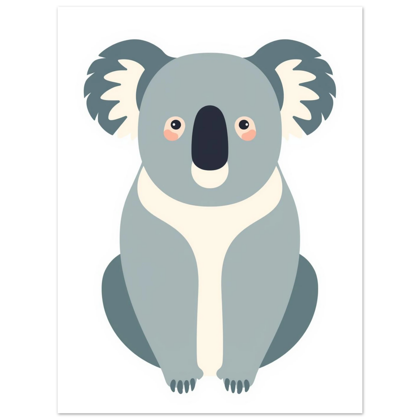 Modern grafisk poster med en stiliserad koala för stilren inredning